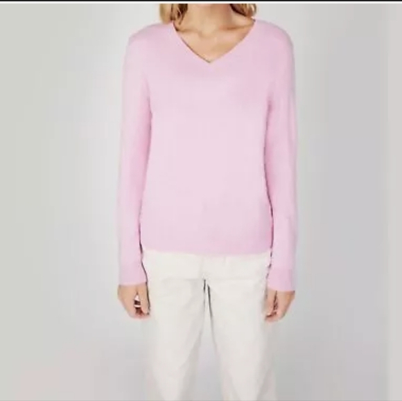 NWOT Irelandseye Virgin Wool Women's V Neck Sweater Berry Red Aran Small - Picture 4 of 4